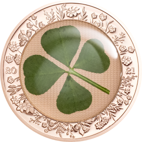 預購(確定有貨) - 2021帛琉-四葉草-鍍玫瑰金-1盎司銀幣