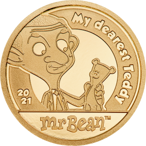 現貨 - 2021庫克群島-豆豆先生-我最親愛的泰迪-0.5克金幣