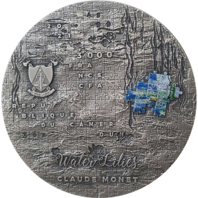 預購(限已確認者下單) - 2021喀麥隆-拼圖藝術系列-克洛德·莫內(睡蓮)-3盎司銀幣