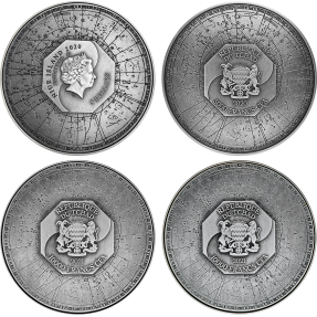 現貨(限已確認者下單) - 2020~2021紐埃,查德-四聖獸系列-青龍,白虎,玄武,朱雀-(2盎司銀+11.5盎司銅)銀幣-4枚組