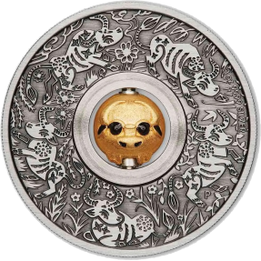 現貨 - 2021吐瓦魯-旋轉-牛年-1盎司銀幣