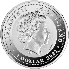 現貨 - 2021紐埃-圖坦卡門的隼-琥珀-17.5克銀幣