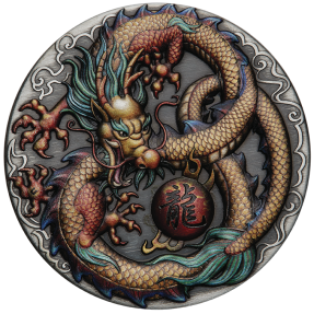 現貨 - 2022吐瓦魯-龍-彩色版-2盎司銀幣