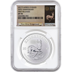 現貨 - 2017南非-克魯格-1盎司銀幣-NGC SP70鑑定幣-First Releases版(羚羊標籤-白底)