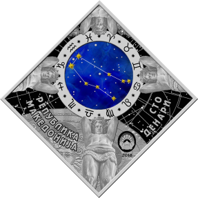 現貨 - 2018馬其頓-星座系列-雙子座-23.3克銀幣