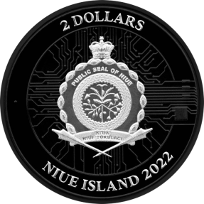 預購(確定有貨) - 2022紐埃-比特幣-藍-黑底版-1盎司銀幣