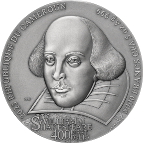 預購(限已確認者下單) - 2023喀麥隆-威廉·莎士比亞先生的喜劇、歷史劇和悲劇(第一對開本)-400週年紀念-5盎司銀幣