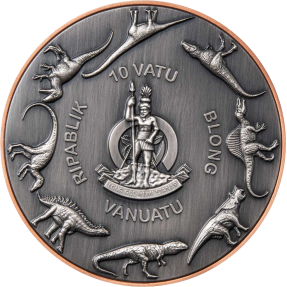 現貨 - 2023萬那杜-雙銀巨人系列-劍龍-(145克銅+2個5克銀)銀幣