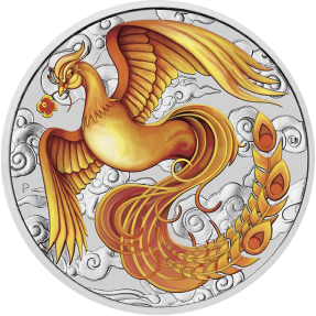 現貨 - 2022澳洲伯斯-中國神話傳說系列-鳳凰-單色版-1盎司銀幣(普鑄/卡裝)