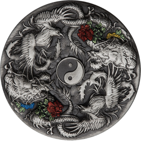現貨(限已確認者下單) - 2021吐瓦魯-龍鳳呈祥-陰陽-2盎司銀幣