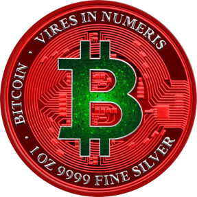 現貨 - 2022紐埃-比特幣-綠-紅底版-1盎司銀幣