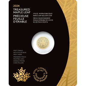 現貨 - 2024加拿大-楓葉-北極熊標記版-1/10盎司金幣(普鑄)(卡裝)(首發版)