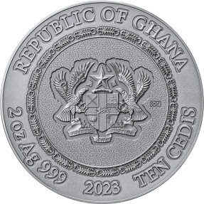 現貨 - 2023迦納-生活語錄系列-鷹與烏鴉-2盎司銀幣