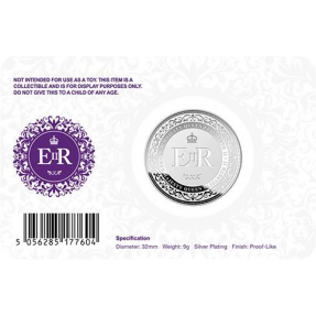 預購(確定有貨) - 2022-紀念伊麗莎白二世-9克硬幣(鍍銀)(卡裝)