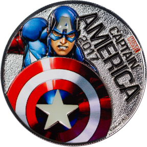 現貨 - 2017斐濟-Marvel 燈光系列-美國隊長-鍍銀-56.29克硬幣