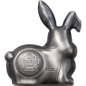 現貨 - 2023蒙古-生肖-兔年-造型-1盎司銀幣