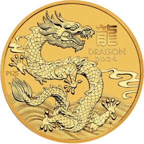 預購(確定有貨) - 2024澳洲伯斯-生肖-龍年-1/10盎司金幣(普鑄)