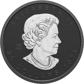 現貨(超熱銷) - 2023加拿大-楓葉-深凹鍍銠版-1盎司銀幣