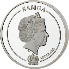 預購(限已確認者下單) - 2021薩摩亞-琺瑯花卉系列-冬青-1盎司銀幣