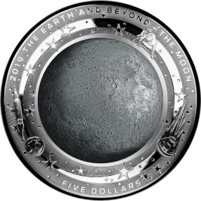 現貨 - 2019澳洲皇家-地球與超越系列-月亮-凸面造型-1盎司銀幣