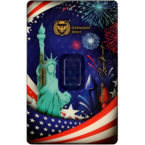 現貨 - 日耳曼尼亞Germania Mint-美國獨立紀念日(7月4日)-1克金條(卡裝)