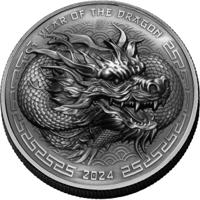 現貨 - 2024斐濟-生肖-龍年-仿古版-1盎司銀幣