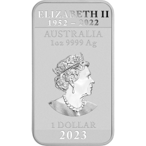 現貨 - 2023澳洲伯斯-龍-1盎司銀條(普鑄)(含原廠專用塑殼)