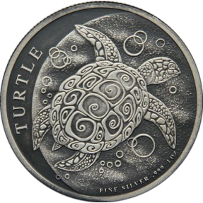 現貨 - 2014紐埃-玳瑁龜-1盎司銀幣-仿古版