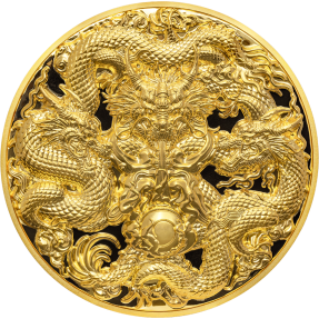 現貨 - 2023查德-三龍-鍍金版-(5盎司銀+32.15盎司銅)銀幣