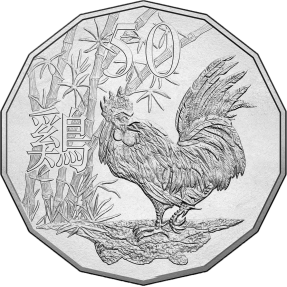 現貨 - 2017澳幣50分-雞年-硬幣-卡裝(非流通幣)