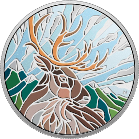 預購(限已確認者下單) - 2018加拿大-鑲嵌藝術系列-馴鹿-1盎司銀幣