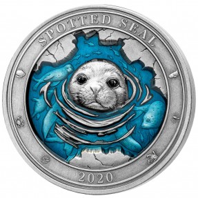 現貨 - 2020巴貝多-水下世界系列-斑海豹-3盎司銀幣