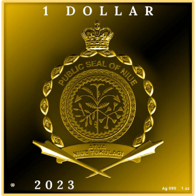 預購(限已確認者下單) - 2023紐埃-世界寶藏系列-文森·威廉·梵谷-矢車菊花瓶-1盎司銀幣
