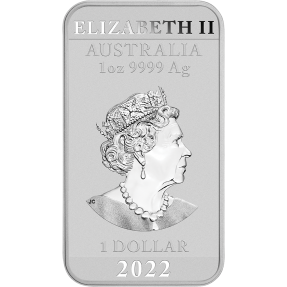 預購(確定有貨) - 2022澳洲伯斯-龍-1盎司銀條(普鑄)(含伯斯原廠專用塑殼)
