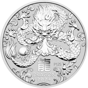 預購(確定有貨) - 2024澳洲伯斯-生肖-龍年-2盎司銀幣(普鑄)