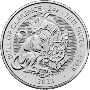 現貨 - 2023英國-都鐸野獸系列-克拉倫斯公牛-2盎司銀幣(普鑄)(贈塑殼)