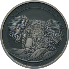現貨 - 2014澳洲伯斯-無尾熊-1盎司銀幣-仿古版