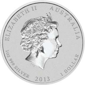 現貨 - 2013澳洲伯斯-生肖-蛇年-1盎司銀幣(普鑄)