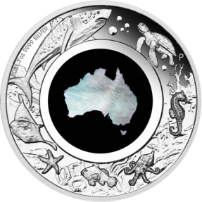 預購(即將到貨)(原廠已售罄) - 2021澳洲伯斯-澳大利亞珍珠母貝-令人驚嘆的南方大陸-1盎司銀幣