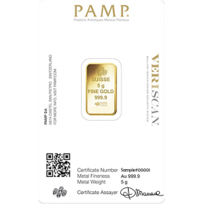 現貨(全台最低價)(限量) - PAMP-財富女神-5克金條(贈絨布盒+提袋)