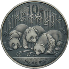 現貨 - 2013中國-熊貓-1盎司銀幣-仿古版