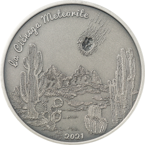 現貨 - 2021庫克群島-隕石撞擊系列-拉謝內加-1盎司銀幣