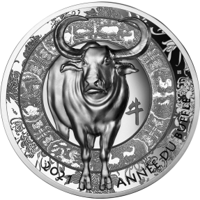 現貨 - 2021法國-生肖-牛年-1盎司銀幣(20歐元版)