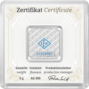 現貨 - 德國Geiger Edelmetalle-5克銀條(封裝版)