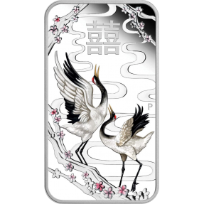 現貨 - 2019吐瓦魯-中國婚禮-鶴-1盎司銀幣
