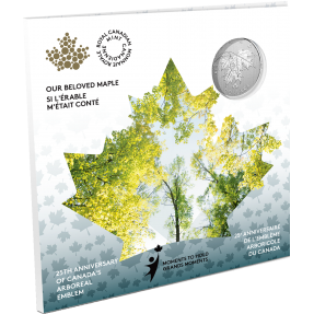 現貨 - 2021加拿大-加拿大的樹棲標誌-25週年紀念-1/4盎司銀幣