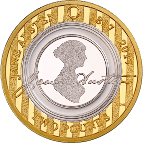 現貨 - 2017英國-簡·奧斯丁-持久的愛情-鍍金-11.1克銀幣