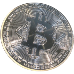 現貨 - 比特幣-彩色硬幣(普鑄)-鍍銀色(附塑殼)