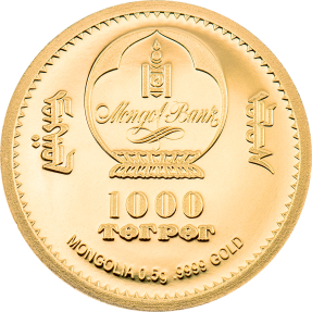 現貨 - 2021蒙古-生命演化系列-傍人-0.5克金幣