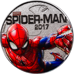 現貨 - 2017斐濟-Marvel 燈光系列-蜘蛛人-鍍銀-56.29克硬幣
